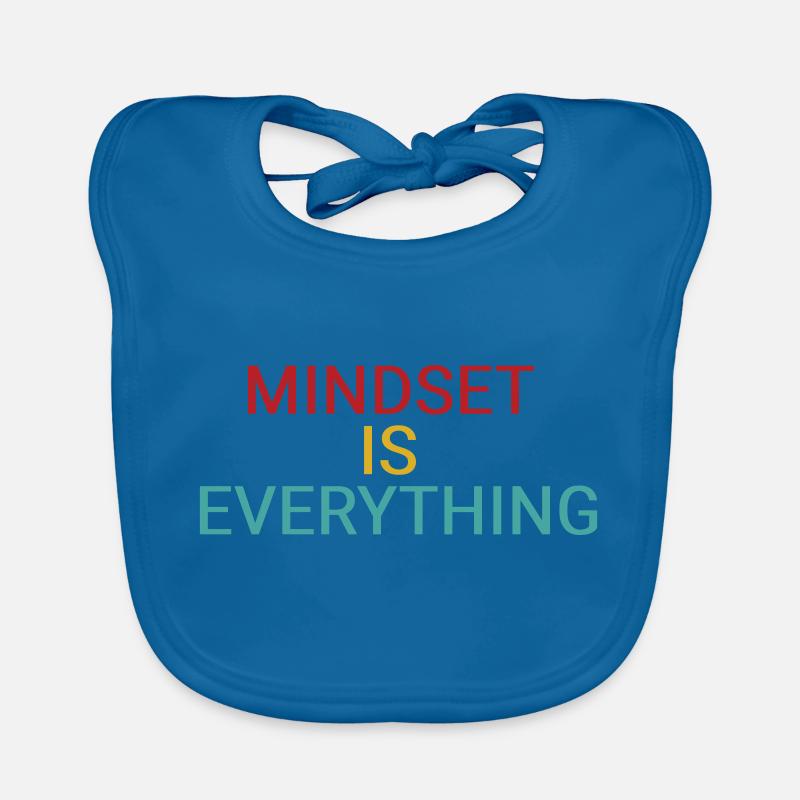 Mindset is everything - Organic Baby Bibs - peacock-blue