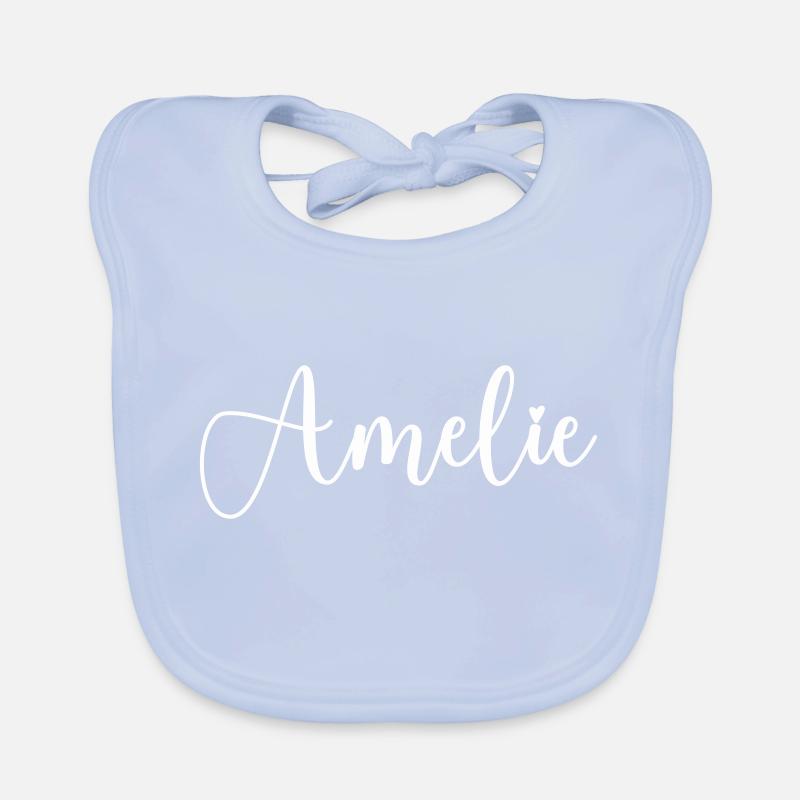 Amelie Name Organic Baby Bibs