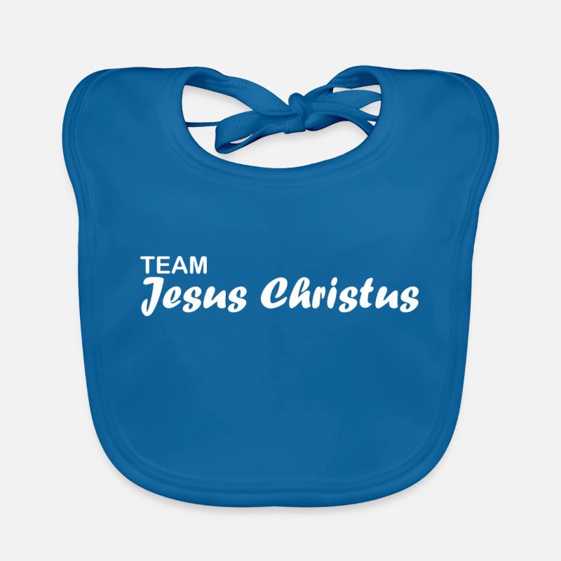 Team Jesus Christus - Baby Bio-Lätzchen - Pfauenblau