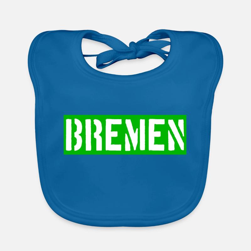 Bremen - Weser - Werder - Hansestadt - Baby Bio-Lätzchen - Pfauenblau