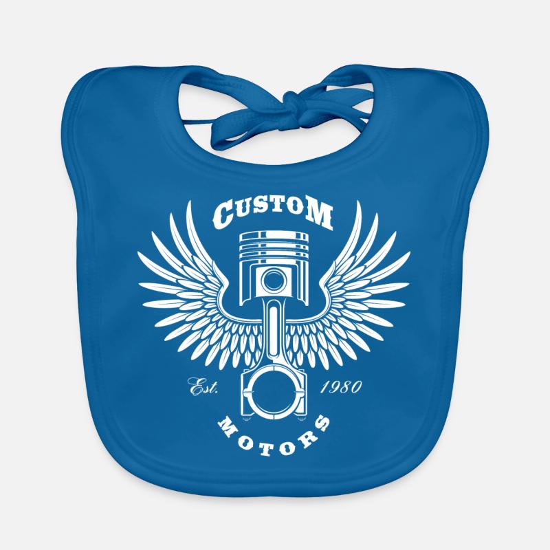 piston avec ailes - Bavoir bio Bébé - bleu paon