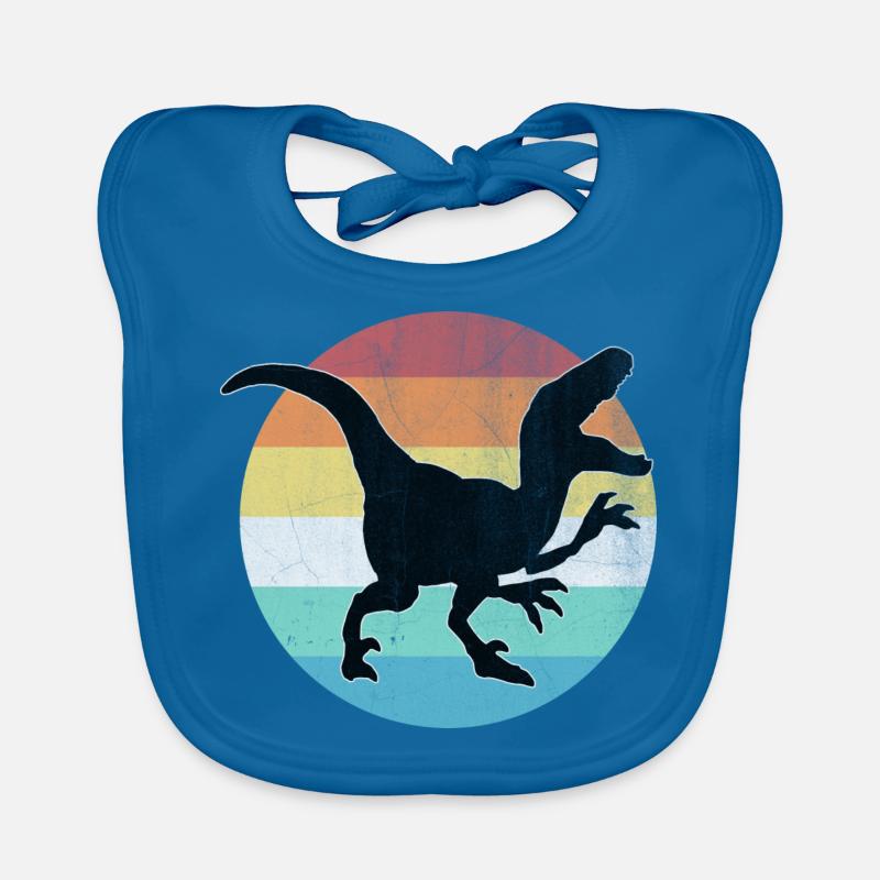 Dinosaurier - Baby Bio-Lätzchen - Pfauenblau