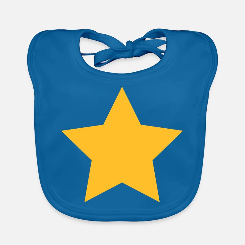 Étoile jaune étoile de noël - Bavoir bio Bébé - bleu paon