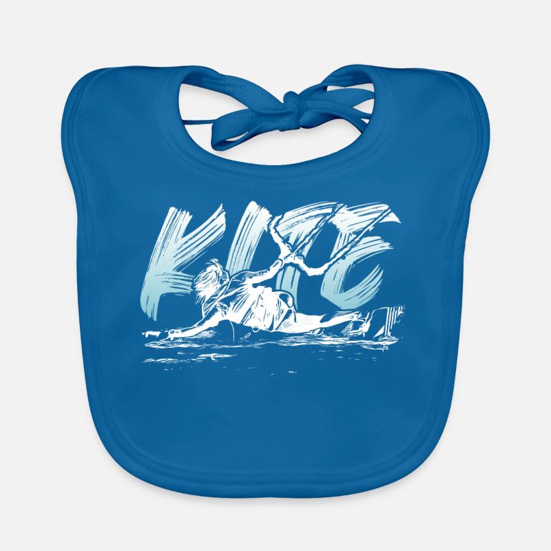 KITE surf kitesurf kitesurf kitesurf - Bavoir bio Bébé - bleu paon