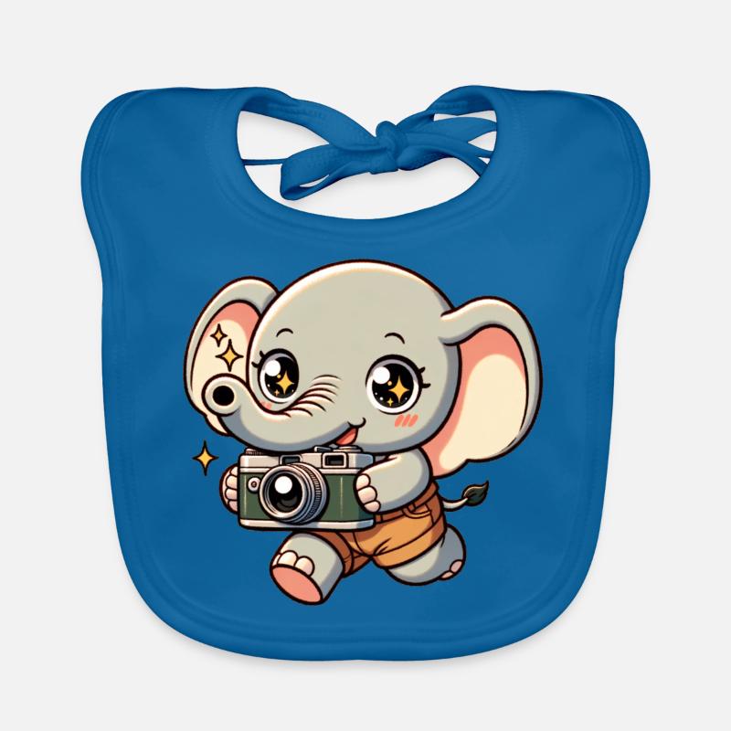 Elephant Photography Little Shutterbug Elephant Organic Baby Bibs