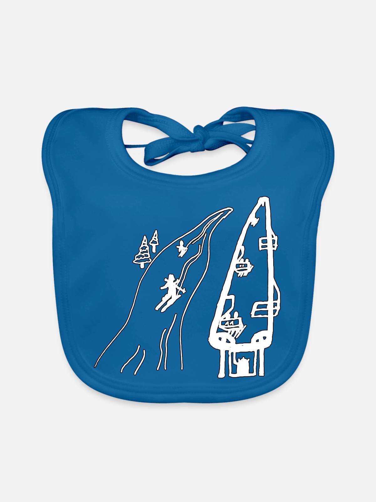 Skipiste - Baby Bio-Lätzchen - Pfauenblau - Vorne