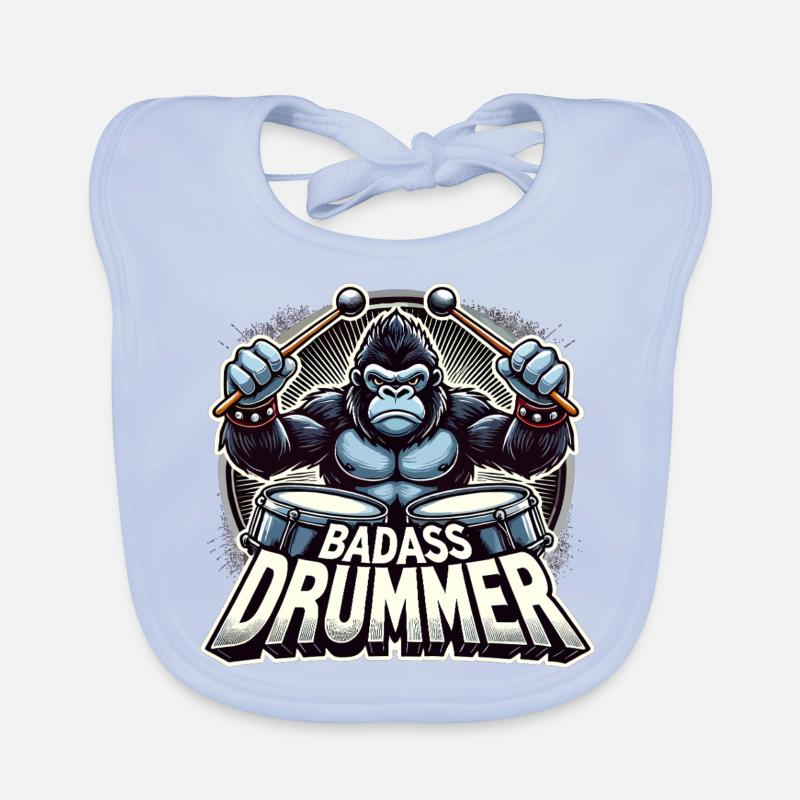 Badass Drummer Gorilla Cool Gift Bavoir bio Bébé