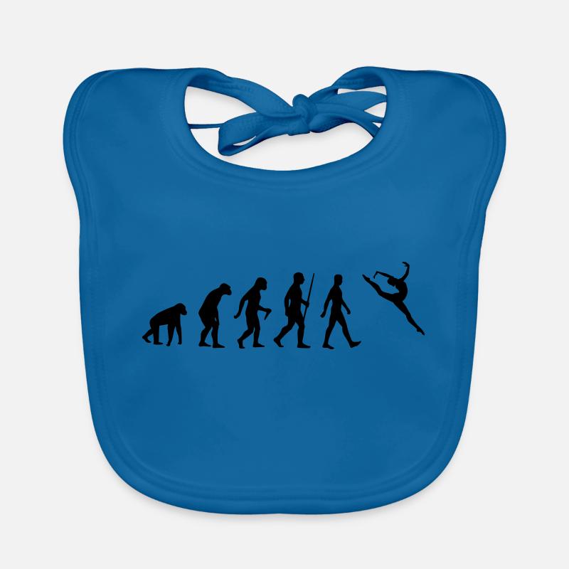 L’Évolution Homme Singe Singe Homme - Ballet, Danse - Bavoir bio Bébé - bleu paon