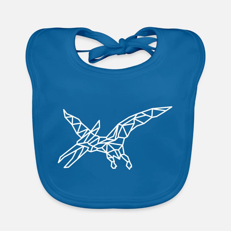 Pterosaur Dino Geometry Organic Baby Bibs