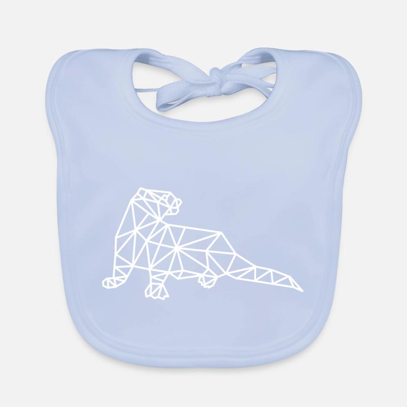 Otter Geometric Line Organic Baby Bibs