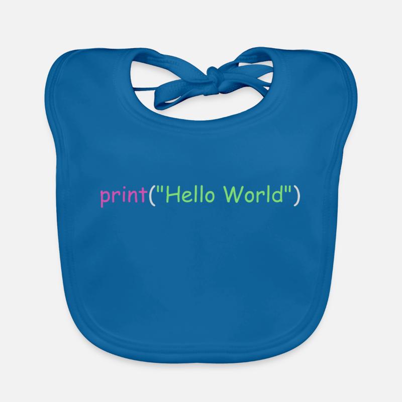 Hello World programming Python C++ C # Organic Baby Bibs
