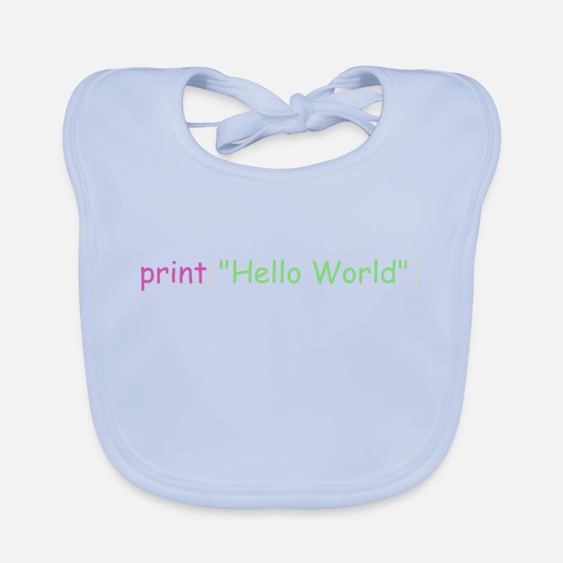Hello World programming Python C++ C # Organic Baby Bibs