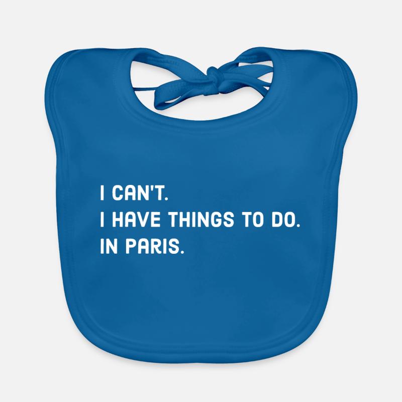 Paris - Bavoir bio Bébé - bleu paon