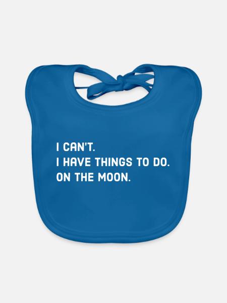 Mond Spruch - Baby Bio-Lätzchen - Pfauenblau