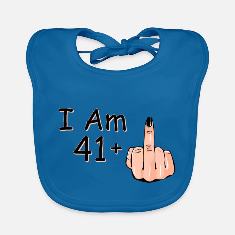 Ich bin 41 + 1 Mittelfinger Hemd Ich bin 41 plus, Baby Bio-Lätzchen