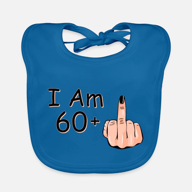 Ich bin 60 + 1 Mittelfinger Hemd Ich bin 60 plus, Baby Bio-Lätzchen