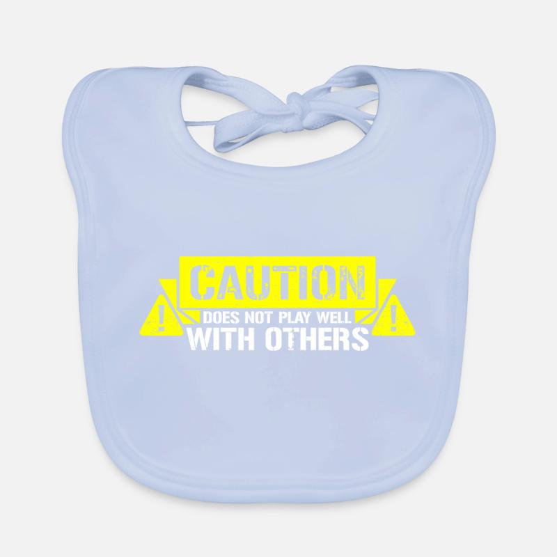 Caution Does Not Play Well With Others Warnung Baby Bio-Lätzchen