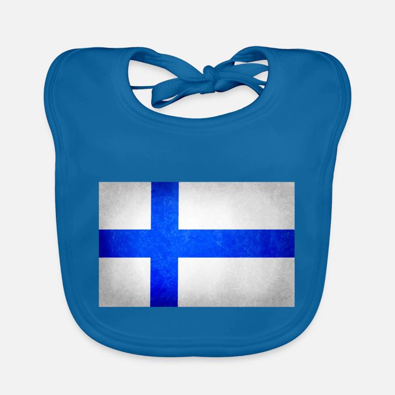 Drapeau de la Finlande, drapeau de la Finlande Bavoir bio Bébé