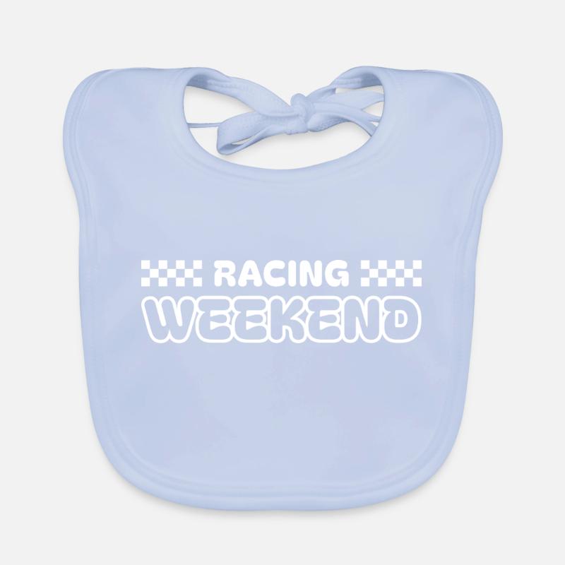 Racing Weekend - White Edition Organic Baby Bibs