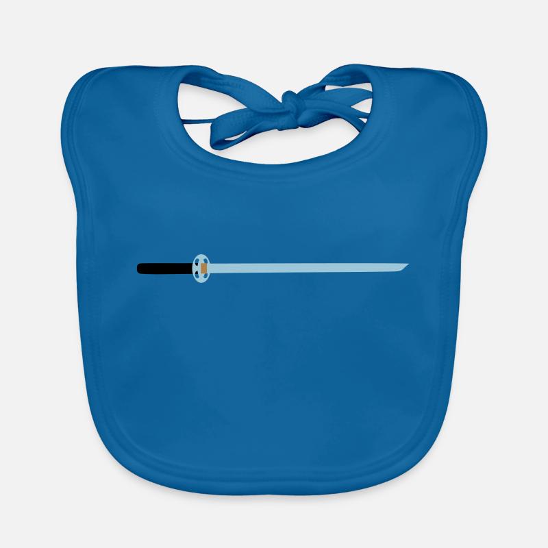 Épée idée cadeau médiévale lame tranchante - Bavoir bio Bébé - bleu paon