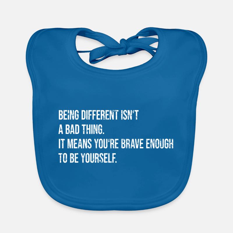 Motivation Anders Sein Mut selbstbewusstsein - Baby Bio-Lätzchen - Pfauenblau