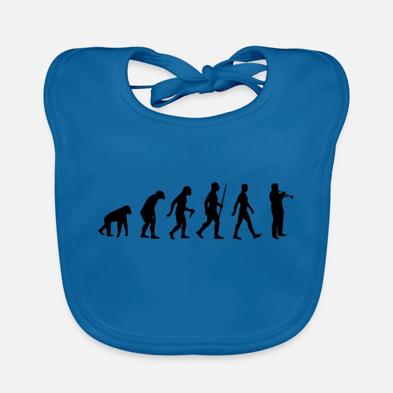 Trompette. Evolution, humain, instrument de musique de singe Bavoir bio Bébé