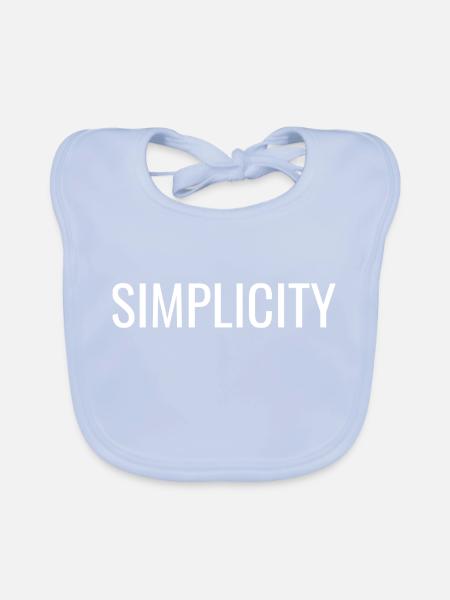 Simplicité - Citations positives chrétiennes - Bavoir bio Bébé - bleu ciel - Devant
