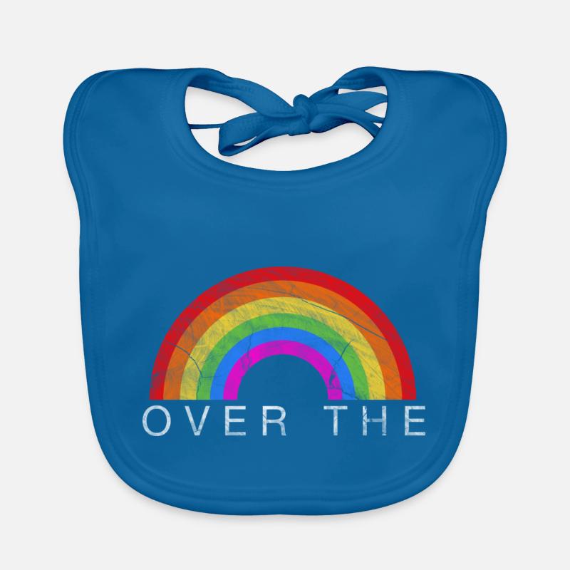 Regenbogen Logo - Baby Bio-Lätzchen - Pfauenblau