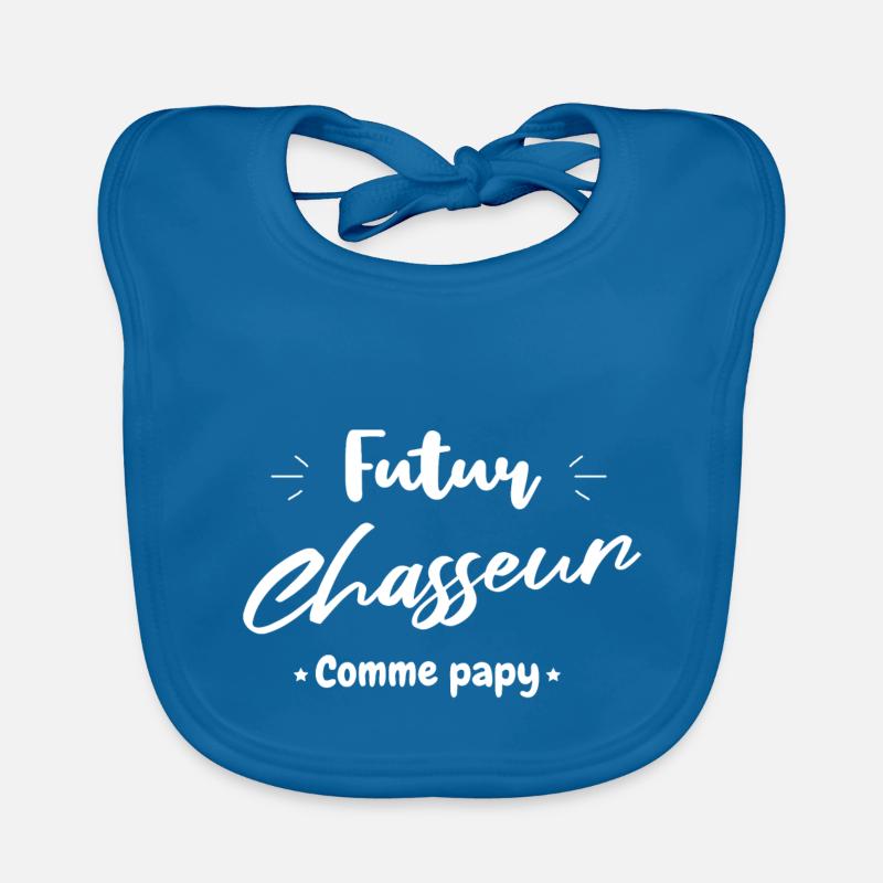Futur chasseur comme papy - Bavoir bio Bébé - bleu paon