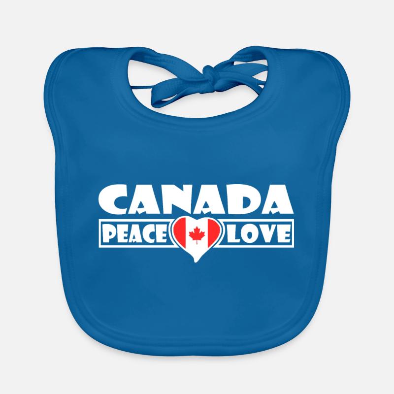Canada - Bavoir bio Bébé - bleu paon