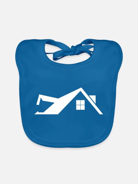 roof - Baby Bio-Lätzchen - Pfauenblau - Vorne