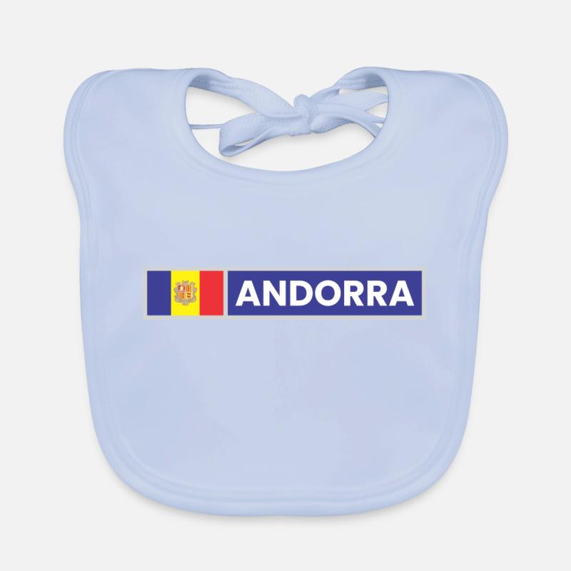 Drapeau d’Andorre Bavoir bio Bébé