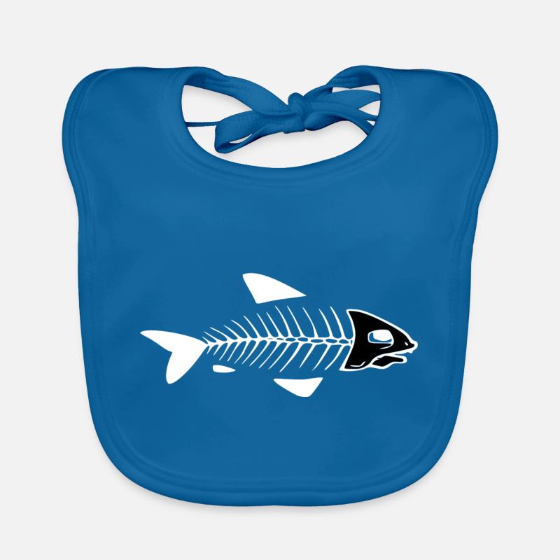 Squelette de poisson noir Bavoir bio Bébé