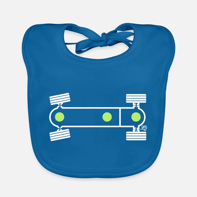 Syncro Diff Lock white - Organic Baby Bibs - peacock-blue