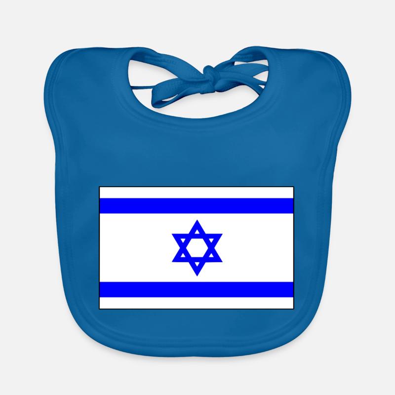 Israël - Bavoir bio Bébé - bleu paon