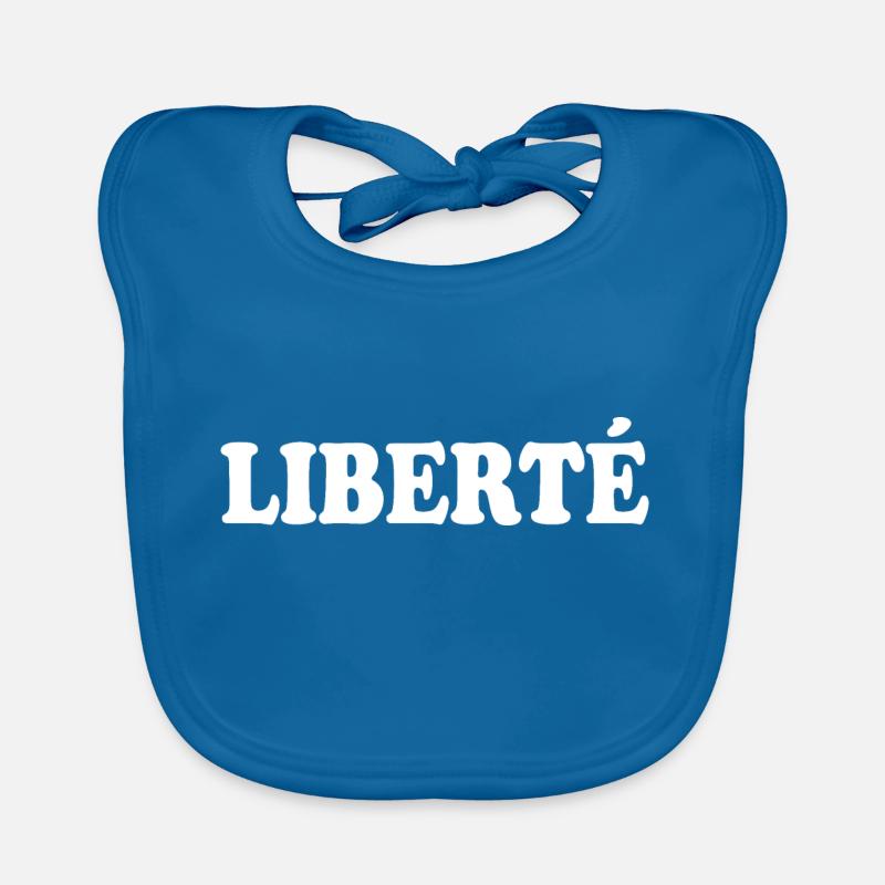 Liberté - Bavoir bio Bébé - bleu paon