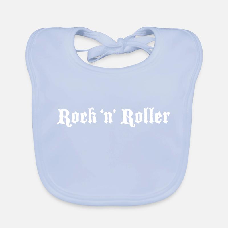 Rock 'n' Roller Logo Weiß Baby Bio-Lätzchen