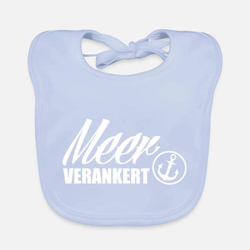 Meerverankert [white] Baby Bio-Lätzchen