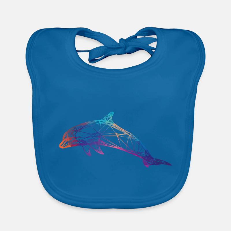 3D Delphin - Baby Bio-Lätzchen - Pfauenblau