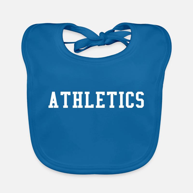 ATHLETICS (WHITE) - Bavoir bio Bébé - bleu paon