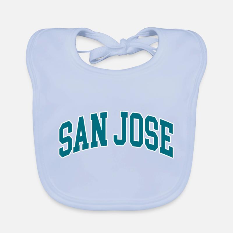 San José bleu blanc Bavoir bio Bébé