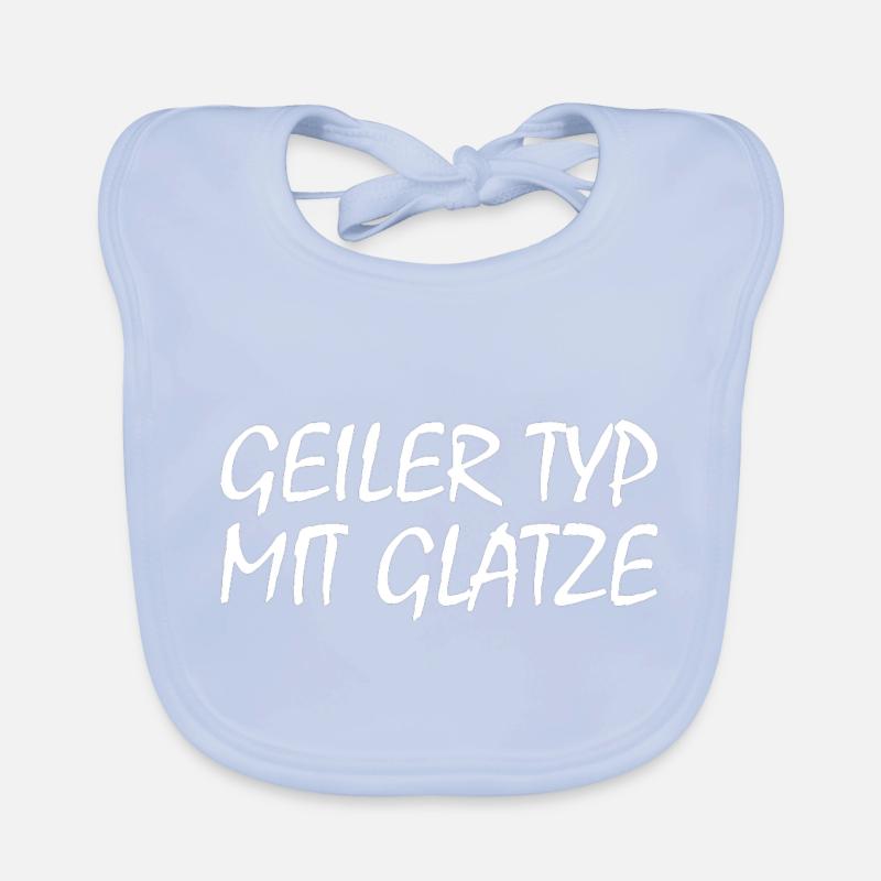 guy with bald head Organic Baby Bibs