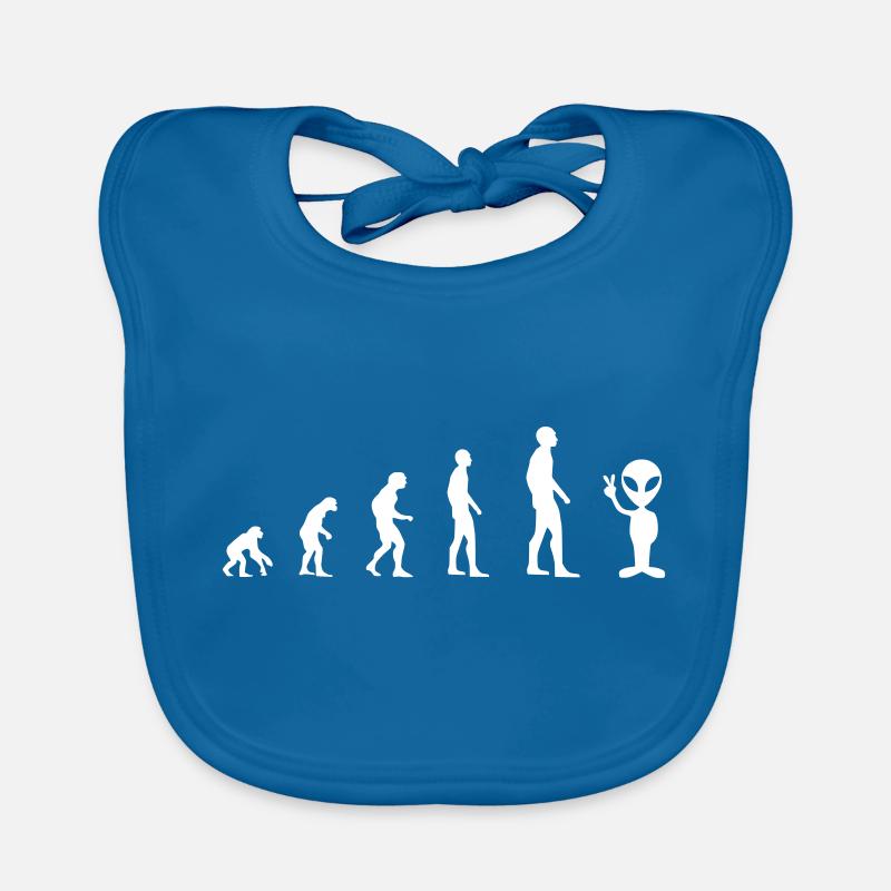 Alien Außeridrischer Sci-Fi – Evolution - Baby Bio-Lätzchen - Pfauenblau