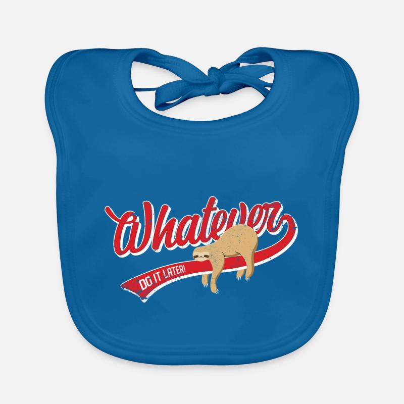Whatever Sloth - Funny Sloth Procrastination Organic Baby Bibs
