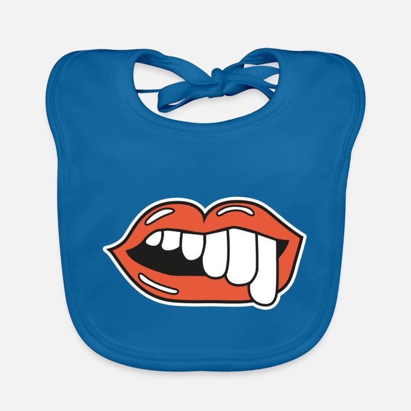 teeth lips ugly smile graphic Baby Bio-Lätzchen