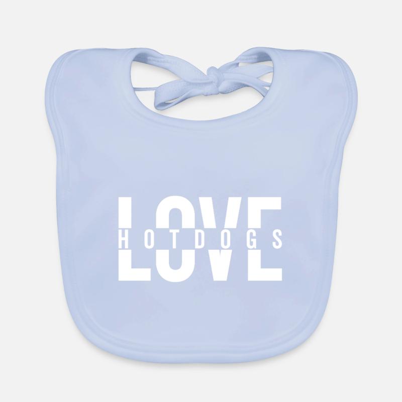Love Hotdogs Fast Food Statement Organic Baby Bibs