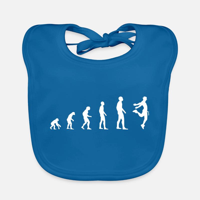 Danseur Homme - Evolution - Bavoir bio Bébé - bleu paon