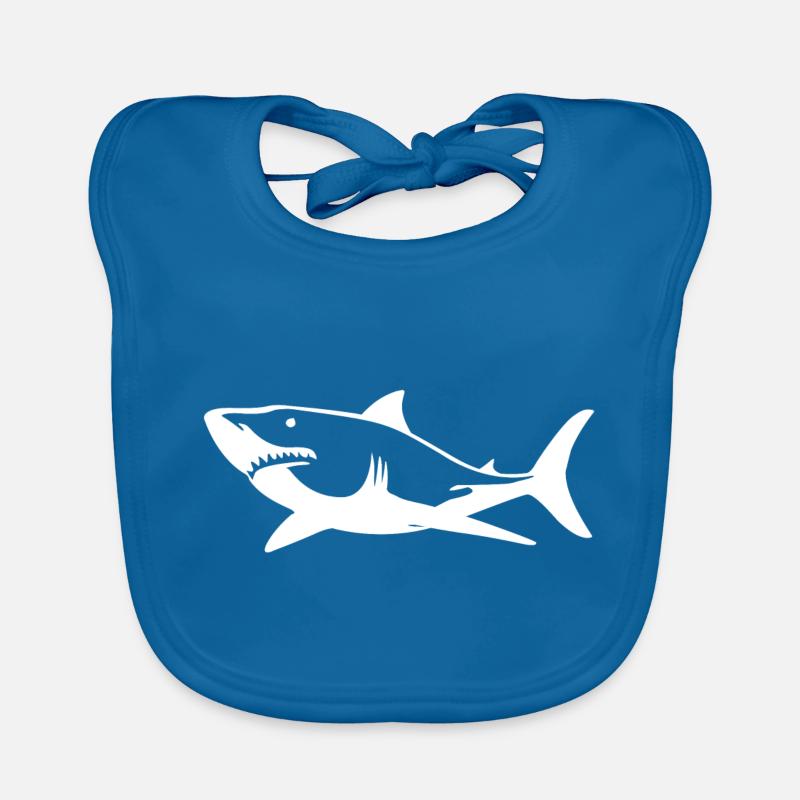 requin - Bavoir bio Bébé - bleu paon