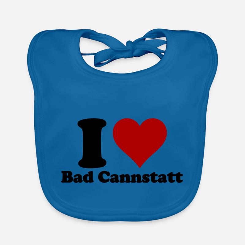 J’adore Bad Cannstatt - Bavoir bio Bébé - bleu paon