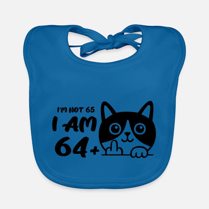 I'm Not 65, I Am 64 Plus 1 Middle Finger Cat Flip Organic Baby Bibs